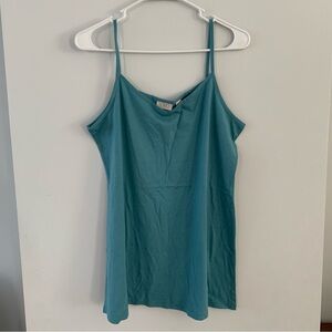 Tank Top Teal Spaghetti Strap Womens Size Medium Scoop Neck Camisole LOGO